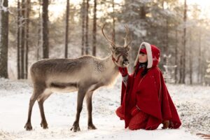 A reindeer and our guide elf
